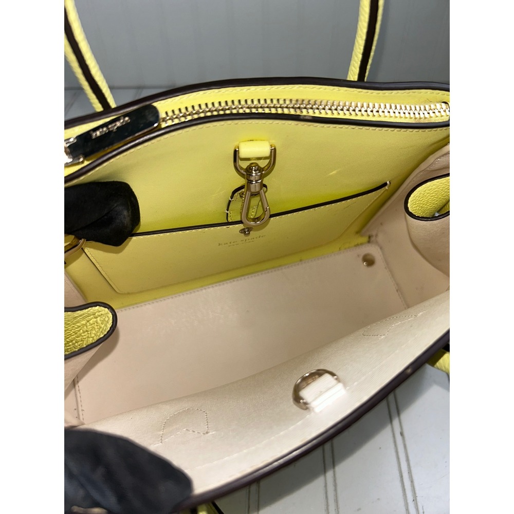 Kate Spade Knott Yellow Pebbled Leather Vintage Medium Shoulder Bag w Strap - Picture 6 of 13